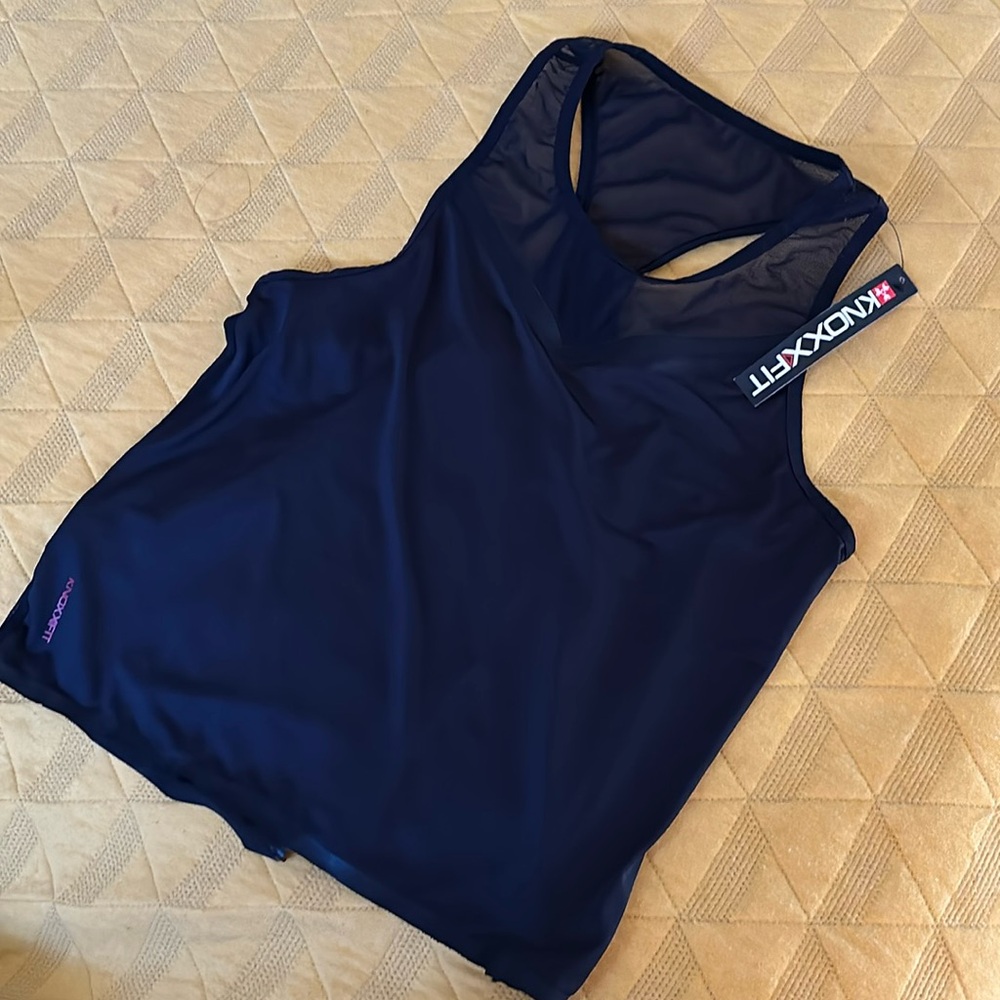 Black racer back yoga/jog top size M